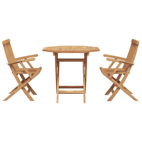 vidaXL Conjunto de Comedor de Jardín 3 pcs Marrón