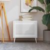 vidaXL Puerta de armario de lamas madera pino blanco 39,5x59,4 cm