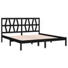 vidaXL Estructura de cama doble sin colch&oacute;n madera maciza negro