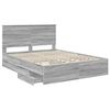 vidaXL Estructura de cama Gris Sonoma 150 x 200 cm Madera Ingenieril