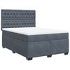 vidaXL Cama box spring con colch&oacute;n terciopelo gris oscuro 160x200 cm