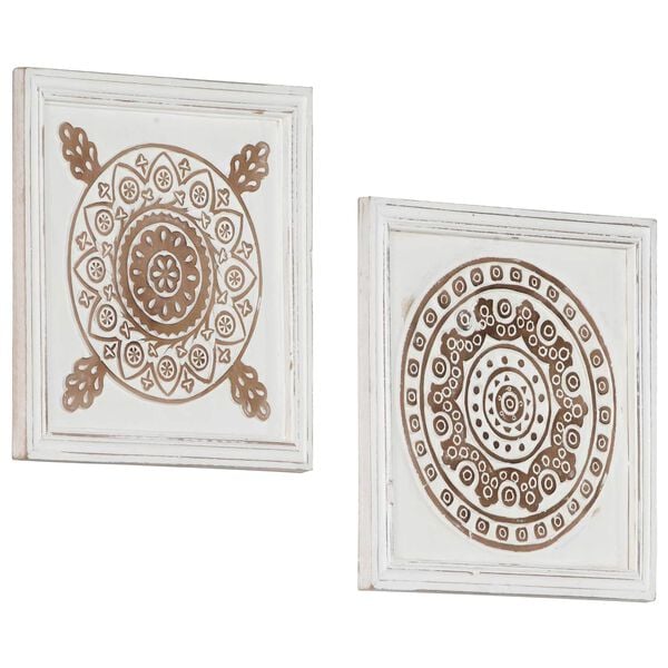 vidaXL Decoraci&oacute;n art&iacute;stica 2 pcs Marr&oacute;n y 40 x 40 x 1,5 cm