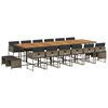 vidaXL Set comedor de jard&iacute;n 17 pzas y cojines rat&aacute;n sint&eacute;tico gris