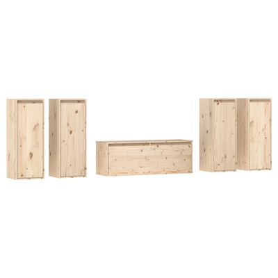 vidaXL Muebles para TV 5 piezas madera maciza de pino