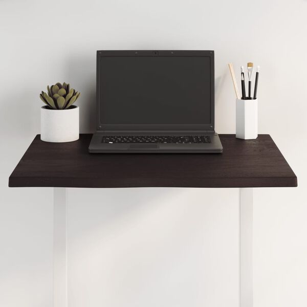 vidaXL Tablero mesa madera tratada roble borde vivo marr&oacute;n 60x50x2 cm