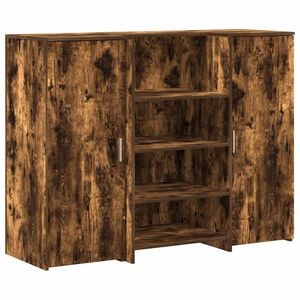 vidaXL Mostrador de recepci&oacute;n roble ahumado 135x50x103,5 cm