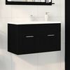 vidaXL Mueble de lavabo con puerta Roble Negro 38,5 x 100 x 46 cm