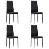 vidaXL Sillas de comedor 4 unidades cuero sint&eacute;tico negro