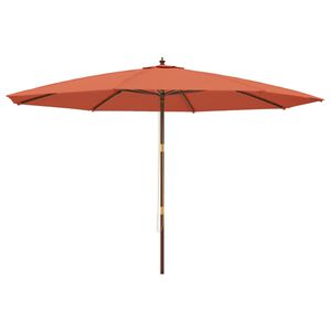 vidaXL Sombrilla de jard&iacute;n con poste de madera terracota 400x273 cm