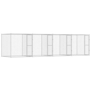 vidaXL Jaula para perro Plateado 800 x 200 x 200 cm Acero Galvanizado