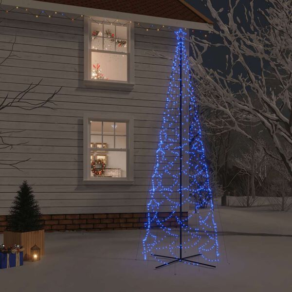 vidaXL &Aacute;rbol de Navidad c&oacute;nico 1400 LED azul 160x500 cm