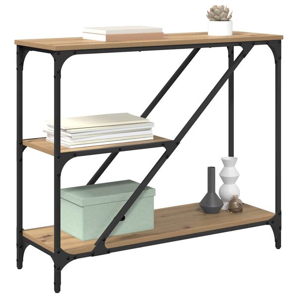 vidaXL Mesa Consola Roble artesanal 88,5 x 30 x 75 cm