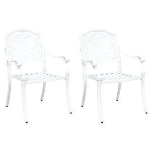 vidaXL Silla de Jardín 2 pcs Blanco 55 x 56.5 x 91cm Aluminio