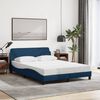 vidaXL Estructura de cama con cabecero Dover tela azul 140x200cm