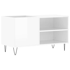 vidaXL Mueble de discos madera de ingenier&iacute;a blanco brillo 85x38x48 cm