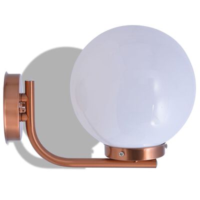 vidaXL Lámpara esfera de pared para exterior acero inoxidable cobre