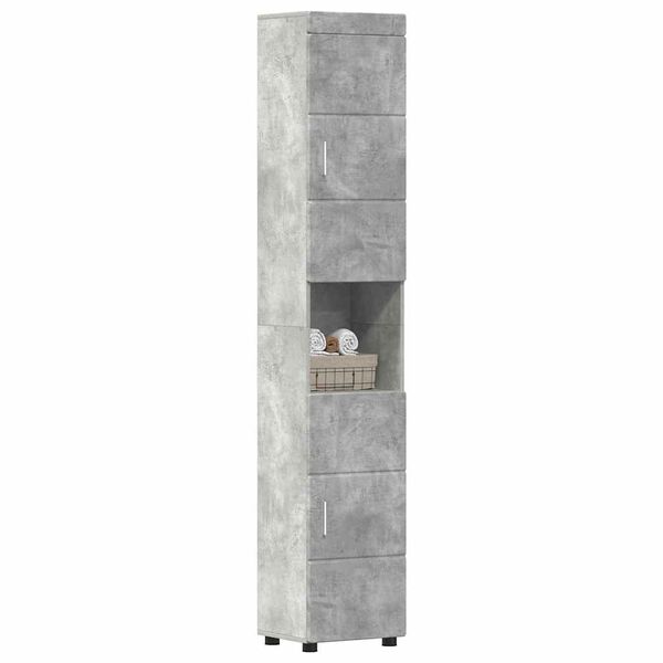 vidaXL Juego de Muebles de Ba&ntilde;o TULUM Gris Concreto 37 x 31,5 x 203 cm