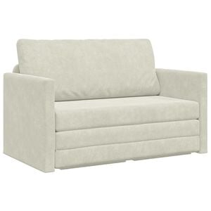 vidaXL Sof&aacute; cama Crema 124 x 71 x 78 cm Terciopelo