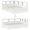 vidaXL Cama con estanter&iacute;a sin colch&oacute;n madera maciza blanca 120x190 cm