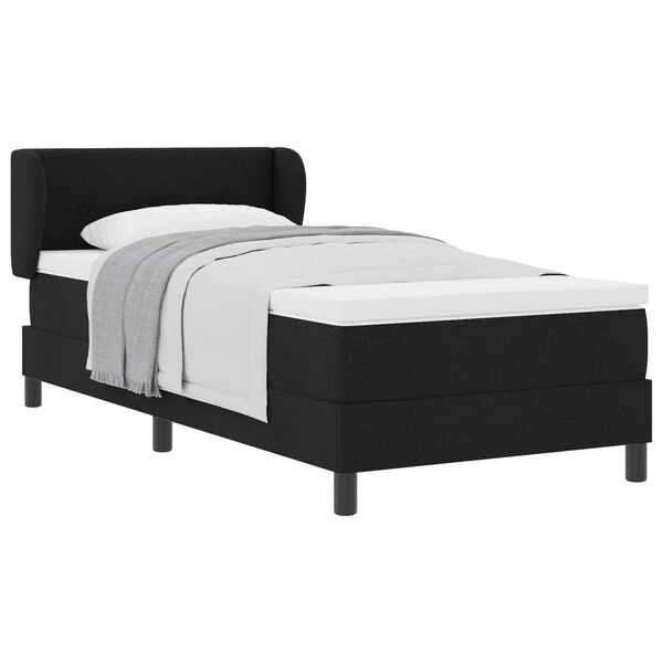 vidaXL Cama tipo Box Spring con colch&oacute;n Negro 100 x 200 cm tela