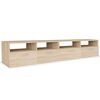vidaXL Mueble de TV 2 piezas madera de ingenier&iacute;a roble 95x35x36 cm