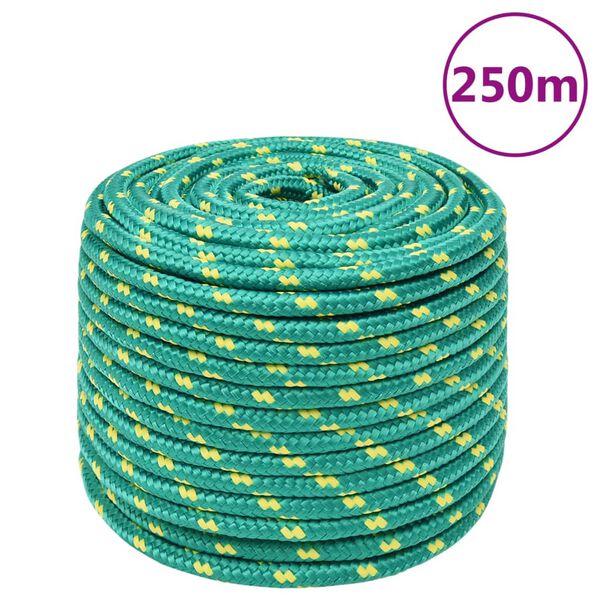 vidaXL Cuerda de barco polipropileno verde 14 mm 250 m