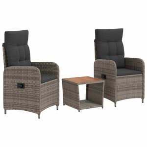 vidaXL Conjunto de Sof&aacute;s de Jard&iacute;n 3 uds. Gris Claro y Gris Oscuro