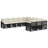 vidaXL Conjunto de sof&aacute;s de jard&iacute;n 11 pcs Negro rat&aacute;n sint&eacute;tico