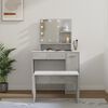vidaXL Juego de tocador con LED madera contrachapada gris hormig&oacute;n