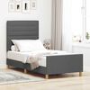 vidaXL Estructura de cama con cabecera Gris oscuro 100 x 200 cm tela