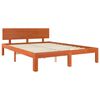 vidaXL Estructura de cama con cabecera Marr&oacute;n cera 135 x 190 cm