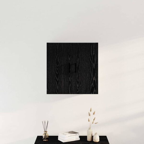 vidaXL Mueble de pared Montaje en la pared Roble Negro 60 x 31 x 60 cm