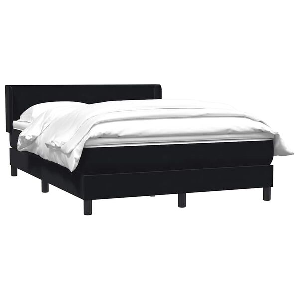 vidaXL Cama box spring con colch&oacute;n terciopelo negro 160x220 cm