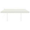 vidaXL Toldo autom&aacute;tico con LED y sensor de viento crema 4x3,5 m