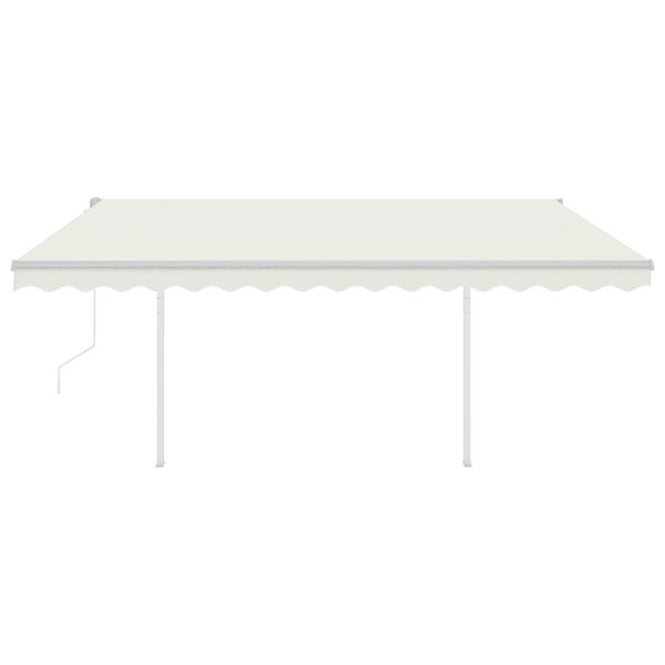 vidaXL Toldo autom&aacute;tico con LED y sensor de viento crema 4x3,5 m