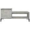 vidaXL Mesa de centro madera contrachapada gris hormigón 100x50x45 cm