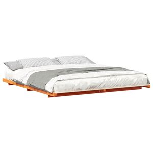vidaXL Estructura de cama Marrón cera 200 x 210 cm