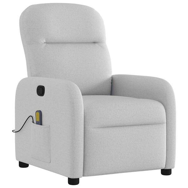 vidaXL Sill&oacute;n de masaje reclinable de tela gris nube