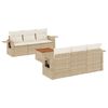 vidaXL Set sof&aacute;s de jard&iacute;n 7 piezas y cojines rat&aacute;n sint&eacute;tico beige