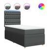 vidaXL Cama box spring con colch&oacute;n tela gris oscuro 90x200 cm