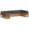 vidaXL Conjunto de sof&aacute;s de exterior 10 uds. Natural y Antracita