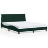 vidaXL Estructura de cama sin colch&oacute;n Hanko terciopelo verde oscuro 160x200 cm