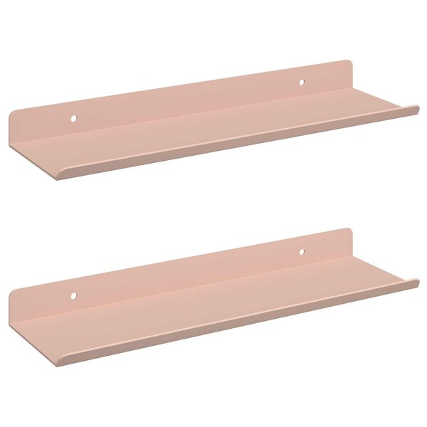vidaXL Estante flotante 2 pcs Rosa 30 x 9 x 2,5 cm Acero