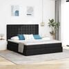 vidaXL Cama con almacenamiento Negro 180 x 200 cm Cuero sint&eacute;tico