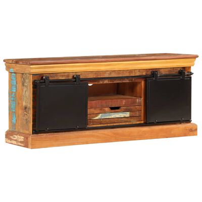 vidaXL Mueble para la TV madera maciza reciclada 110x30x45 cm