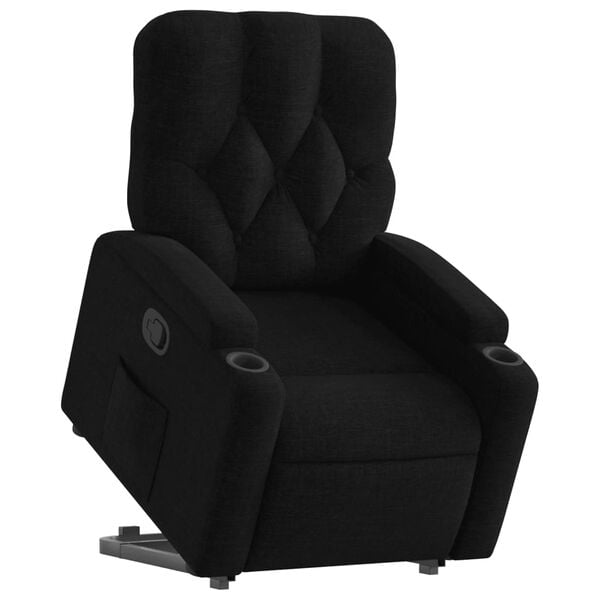 vidaXL Sill&oacute;n reclinable elevable tela negro