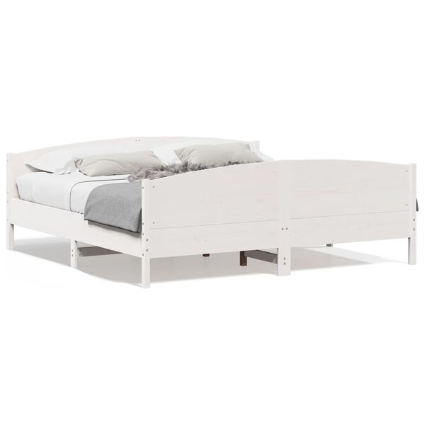 vidaXL Estructura de cama sin colchón madera maciza blanca 200x200 cm