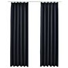 vidaXL Cortinas opacas con ganchos 2 piezas gris antracita 140x245 cm