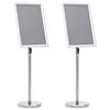 vidaXL Soportes de p&oacute;ster 2 uds. Plateado 45 x 32,7 x 108 cm Aluminio