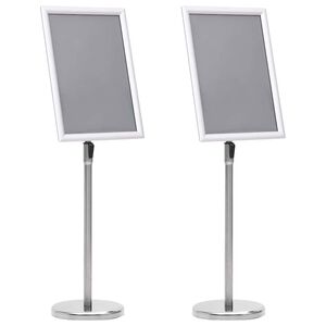 vidaXL Soportes de p&oacute;ster 2 uds. Plateado 45 x 32,7 x 108 cm Aluminio